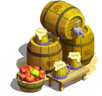 Cider Barrels with Apples